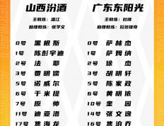 焦点战12人大名单出炉！张宁缺席，广东男篮派出强阵，胡明轩复出