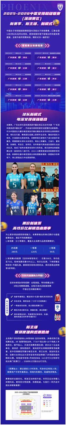明日中午12点开票！廣(guǎng)东深圳女排排超联賽(sài)全賽(sài)程公布